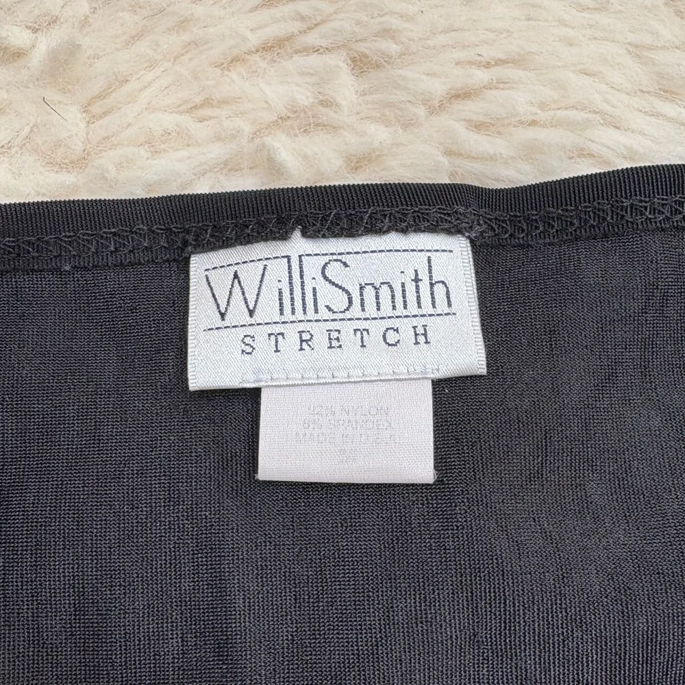 VINTAGE Classic Black LBD Stretch Midi Dress - Picture 6 of 7